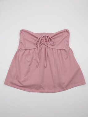 Hollister Women's Tie Soft Strapless Cinched Babydoll Top Rose Size‎ L